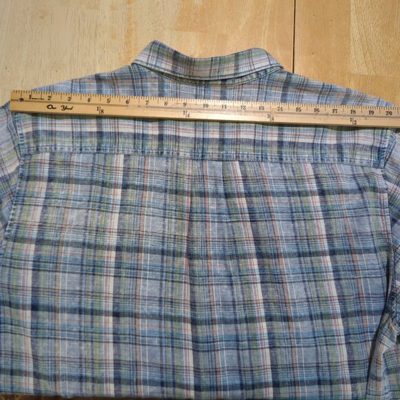 Tommy Bahama button down shirt Men's size XL blue plaid cotton - Picture 9 of 14